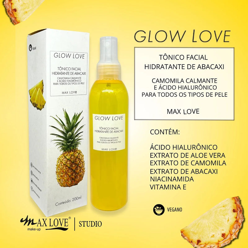 Kit Completo 5 itens Linha Glow Love Abacaxi Max Love
