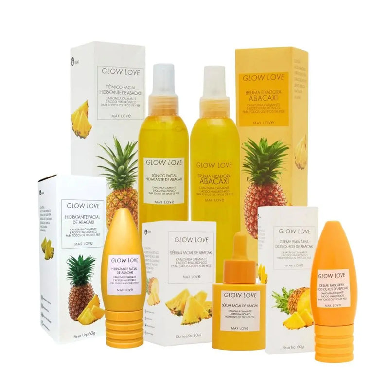 Kit Completo 5 itens Linha Glow Love Abacaxi Max Love